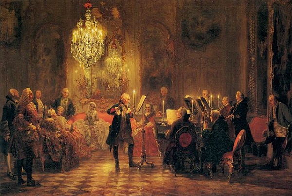 Concert for flute with Frederick the Great in Sanssouci by Adolph von Menzel