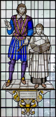 Image of stained glass depicting Thomas Weelkes
